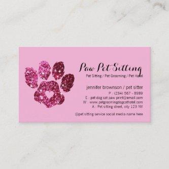 Pink Stylish Dog Cat Grooming Pet Sitter Paw