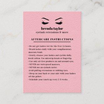 Pink Suede Eyelash Browbar Aftercare Instructions