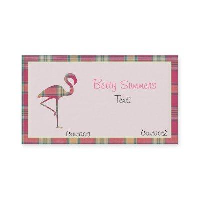 Pink summer Plaid Flamingo