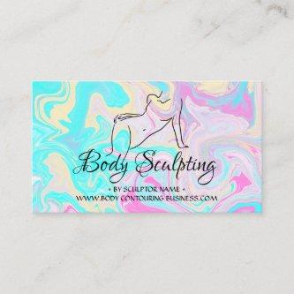 Pink teal Body sculpting contouring spa woman