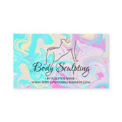 Pink teal Body sculpting contouring spa woman