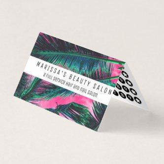 Pink Teal Tropical Summer Palm Tree Fronds