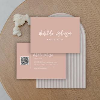 Pink terracotta  modern minimal script QR CODE