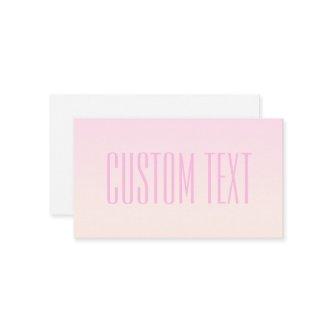 Pink to Peach Sunset Ombre with Customizable Text Enclosure Card