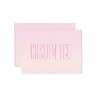 Pink to Peach Sunset Ombre with Customizable Text Note Card
