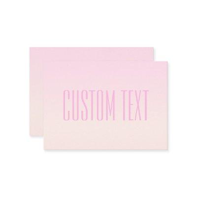 Pink to Peach Sunset Ombre with Customizable Text Note Card