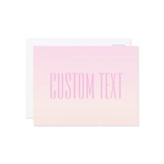Pink to Peach Sunset Ombre with Customizable Text Postcard