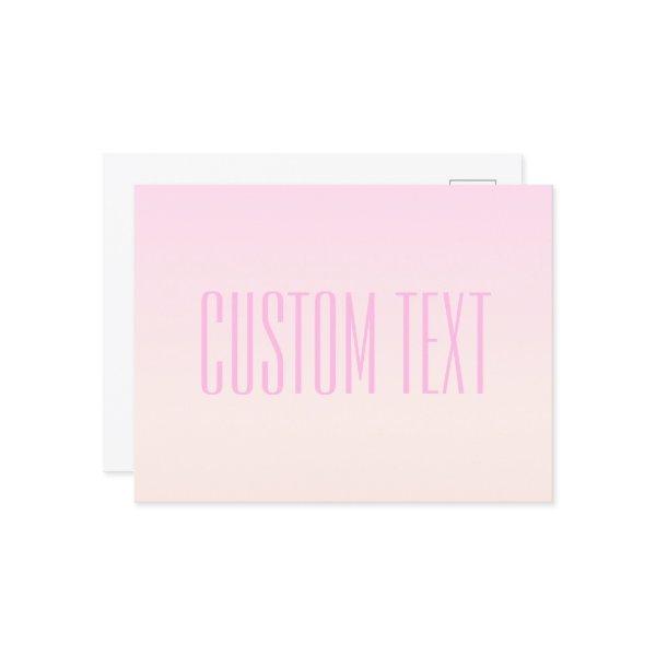 Pink to Peach Sunset Ombre with Customizable Text Postcard