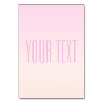 Pink to Peach Sunset Ombre with Customizable Text Table Number