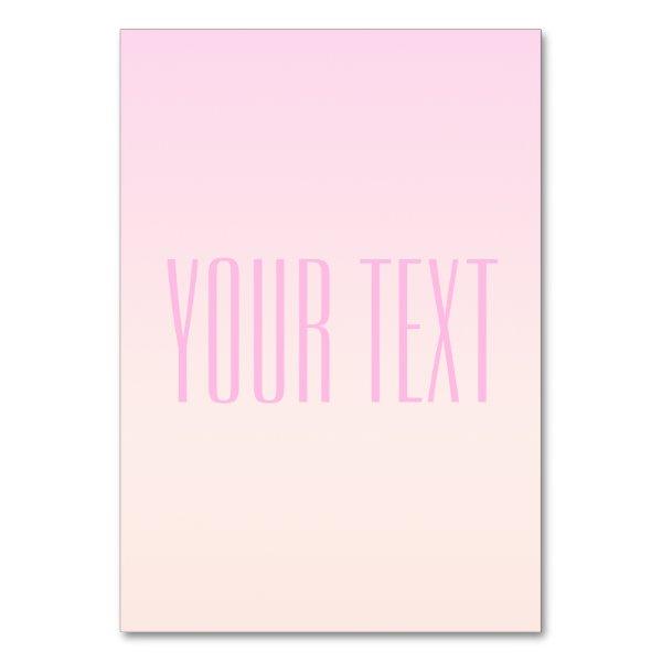 Pink to Peach Sunset Ombre with Customizable Text Table Number