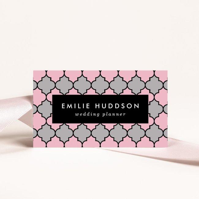 Pink Trellis, Quatrefoil, Moroccan Lattice