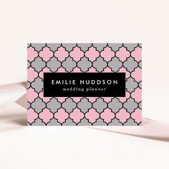 Pink Trellis, Quatrefoil, Moroccan Lattice