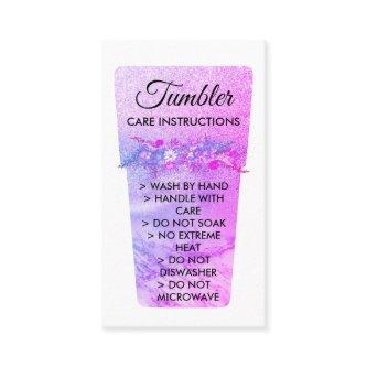 Pink Vinyl Printed Mug Tumbler Care Instruction