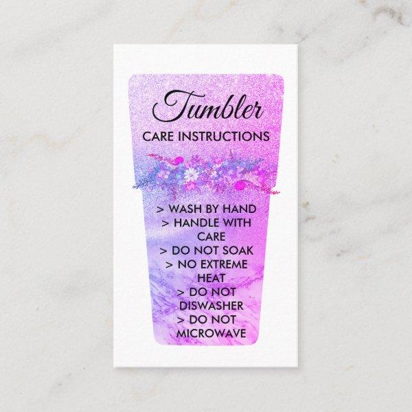 Pink Vinyl Printed Mug Tumbler Care Instruction