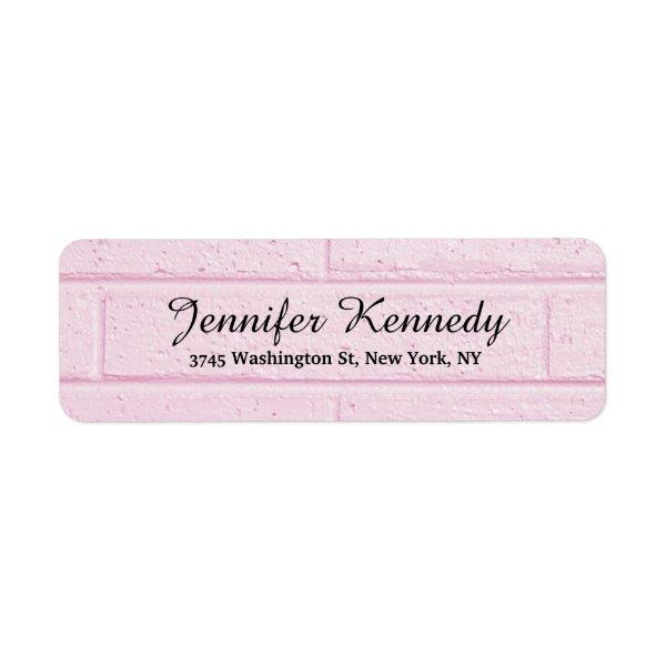 Pink Wall Unique Class Script Creative Plain Label