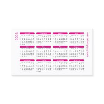 Pink Wallet Calendar 2023 with Logo Template.