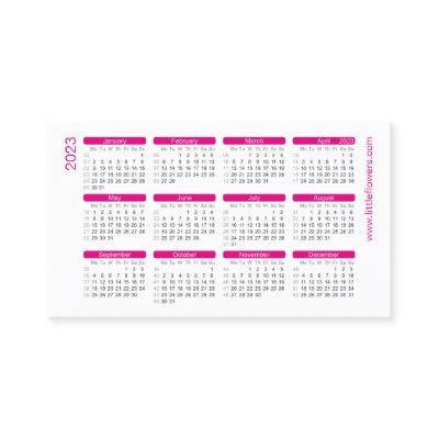 Pink Wallet Calendar 2023 with Logo Template.