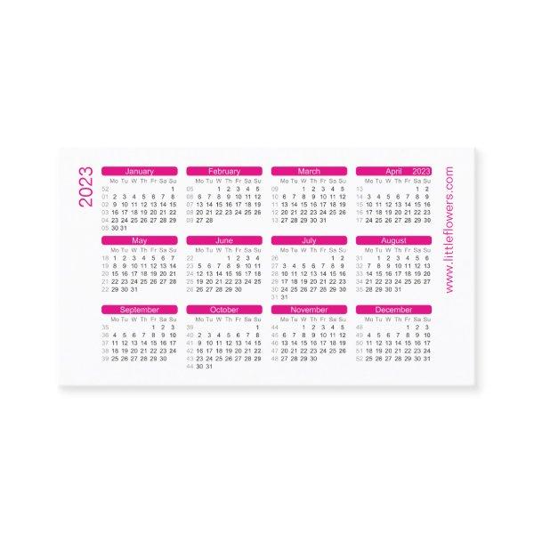 Pink Wallet Calendar 2023 with Logo Template.