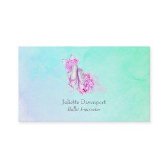 Pink Watercolor Ballet Shoes with Peonies and Bow