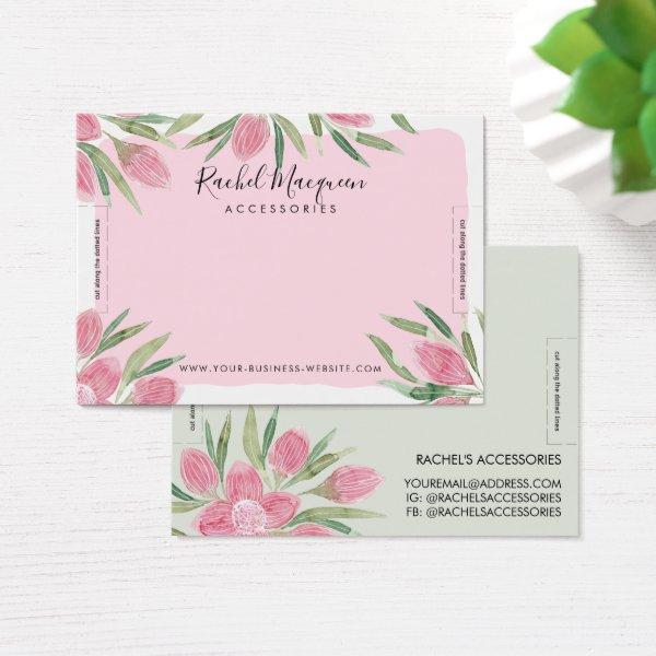 Pink Watercolor Blooming Floral Bracelet Display