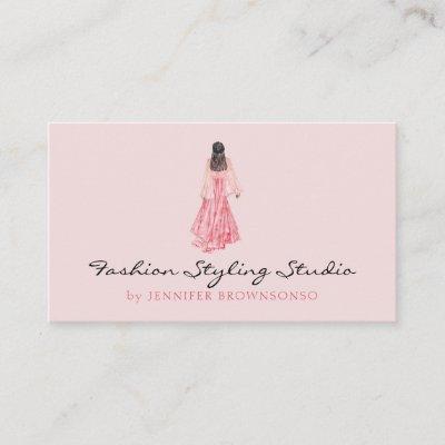 Pink Watercolor Bride Dress Wedding Planner