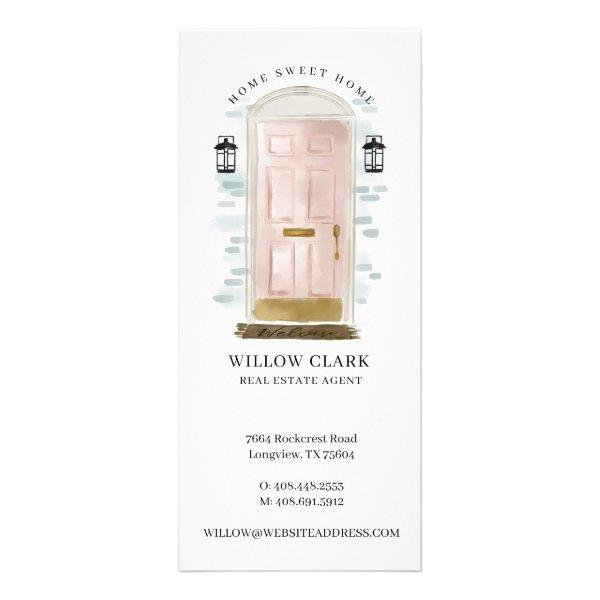 Pink Watercolor Door Real Estate 2022 Calendar Rack Card