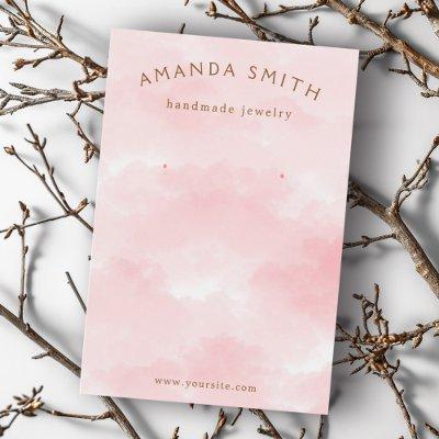 Pink watercolor elegant earring display card