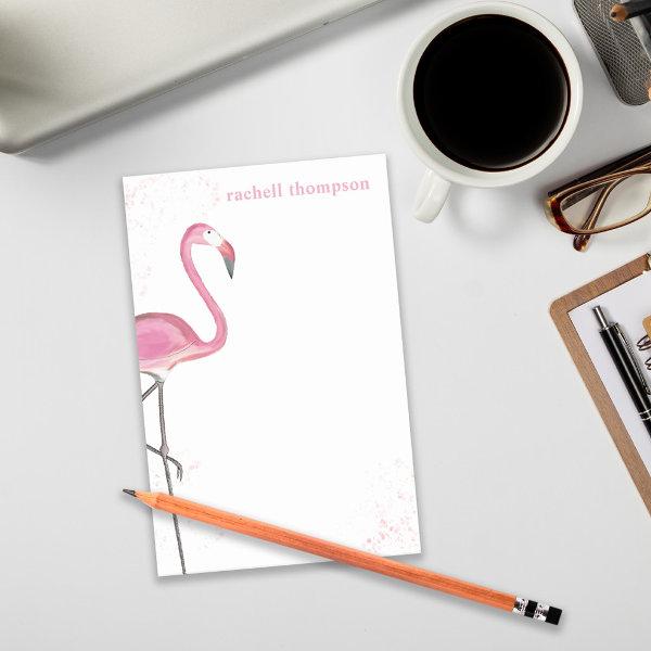 Pink Watercolor Flamingo Simple Stylish Chic Post-it Notes