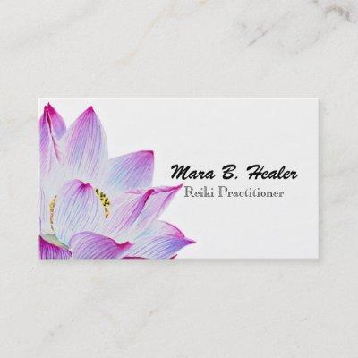 ~ Pink Watercolor Lotus Water Lily Simple Business