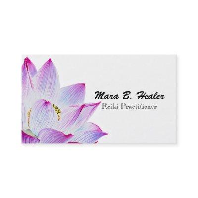 ~ Pink Watercolor Lotus Water Lily Simple Business