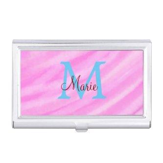 Pink watercolor pastel add title monogram letter   case