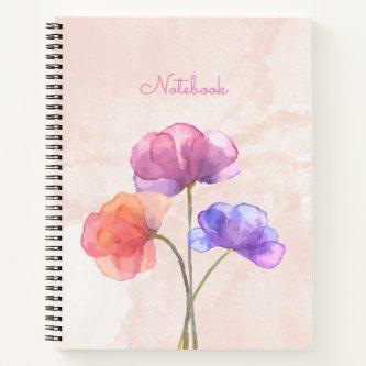 Pink Watercolor Spiral Notebook 8.5" x 11"