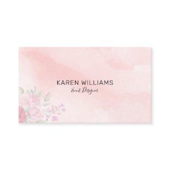 Pink watercolors faded flowers bouquet