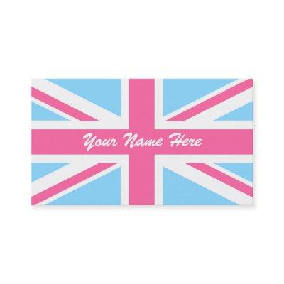 Pink White and Blue Union Jack UK Flag