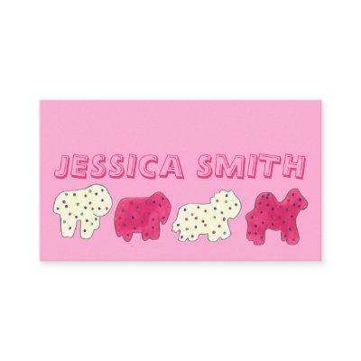 Pink White Circus Zoo Animal Cookies Crackers