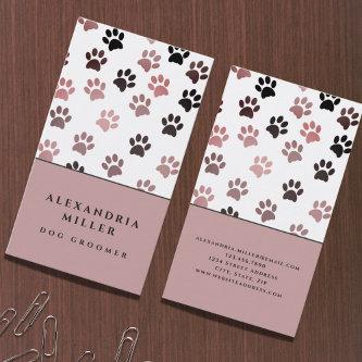 Pink White Dog Paw Prints | Dog Grooming
