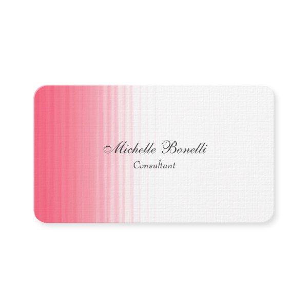 Pink White Minimalist Feminine Plain Classical