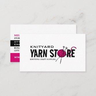 Pink Yarn Store Logo, Knitting Store, Yarn Store