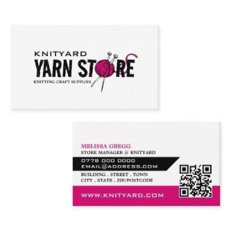 Pink Yarn Store Logo, Knitting Store, Yarn Store