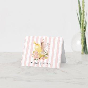 Pink & Yellow Bakery  Thank You Card