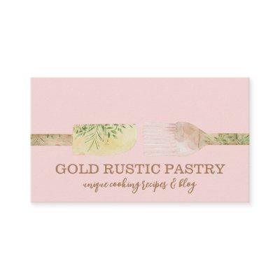 Pink Yellow Pastry eucalyptus leaf spoon