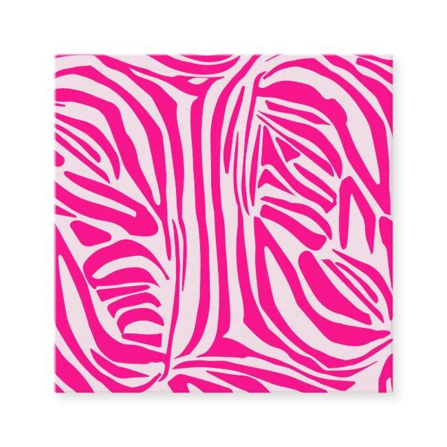 Pink zebra print square