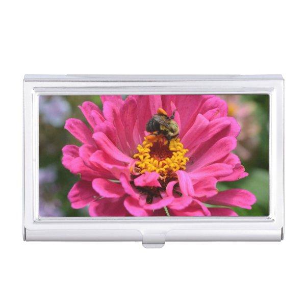Pink Zinnia and Bumble bee  Case