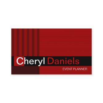 Pinstripes Monogram Initials Event Planner red