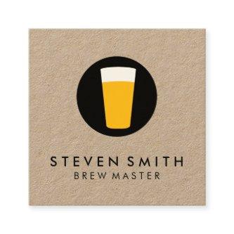 Pint of Beer Logo Black White Square