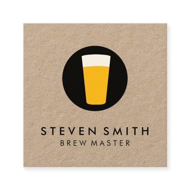 Pint of Beer Logo Black White Square