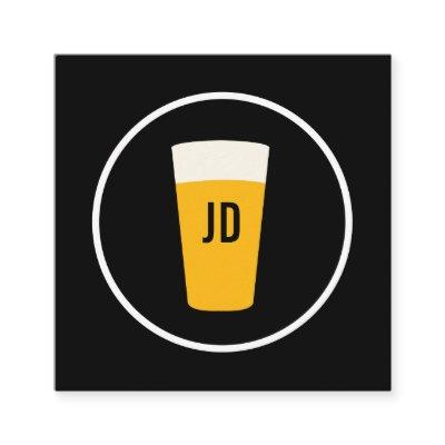 Pint of Beer Logo Trendy Black Square