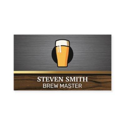 Pint of Beer | Metallic and Wood Background