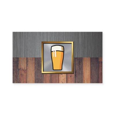 Pint of Beer | Metallic and Wood Background