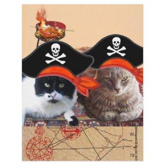PIRATE CATS AND ANTIQUE PIRATES TREASURE MAPS